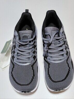 AOV Women's Wide Toe Box Black and Gray Arch Support Orthotic  Sneakers Size 7